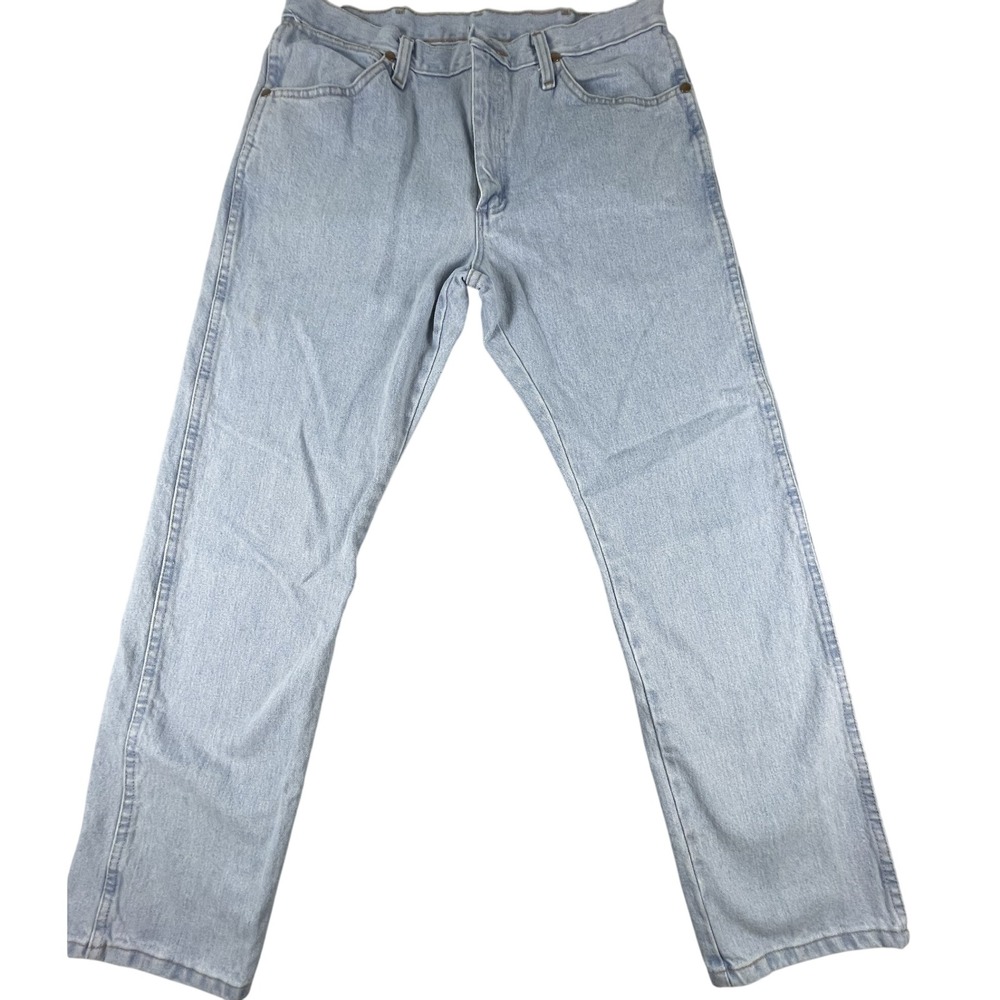 Wrangler Jeans Mens 33x32 Light Wash Cowboy Cut Regular Fit 100% Cotton Western